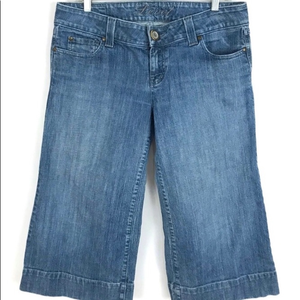 Anthro Level 99 crop wide leg jeans stretch